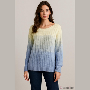 Size 1X D/C Penningtons blue ombre cozy boat neck sweater